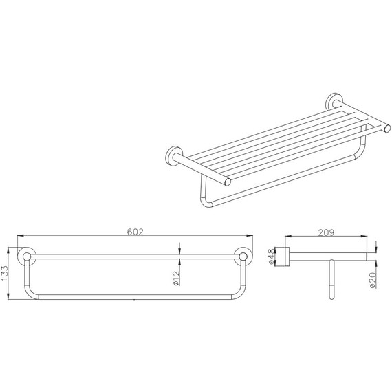 Полка для полотенец Aquatek Вега AQ4015CR - фото 2