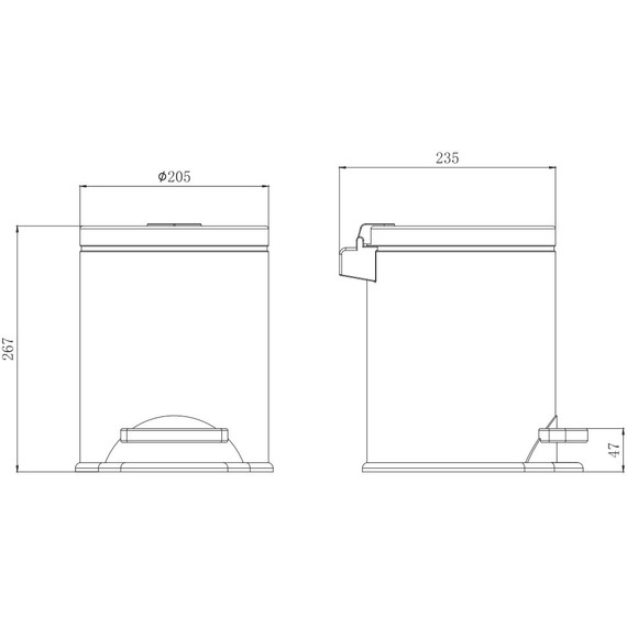 Ведро для мусора с педалью Aquatek Вега AQ4016MB, цвет чёрный матовый - фото 2