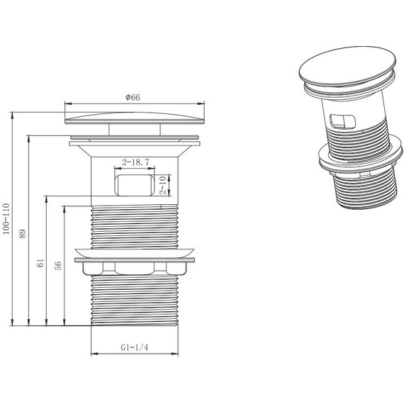 Донный клапан Aquatek  AQ6001CR - фото 2