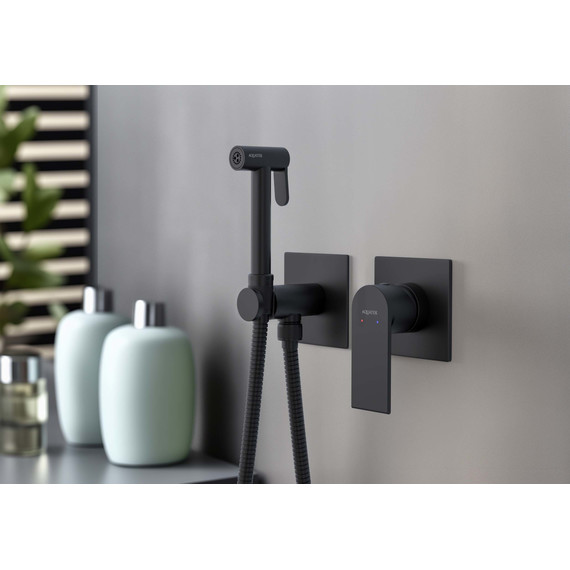 Набор для гигиенического душа Aquatek Лира AQ1420MB (со скрытой частью) чёрный матовый - фото 3