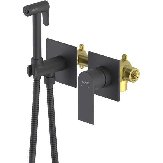 Набор для гигиенического душа Aquatek Лира AQ1420MB (со скрытой частью) чёрный матовый - фото 2