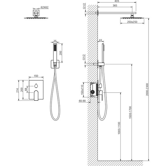 Душевая система для душа Aquatek Лира AQ1472CR (со скрытой частью), Цвет производителя: хром - фото 6