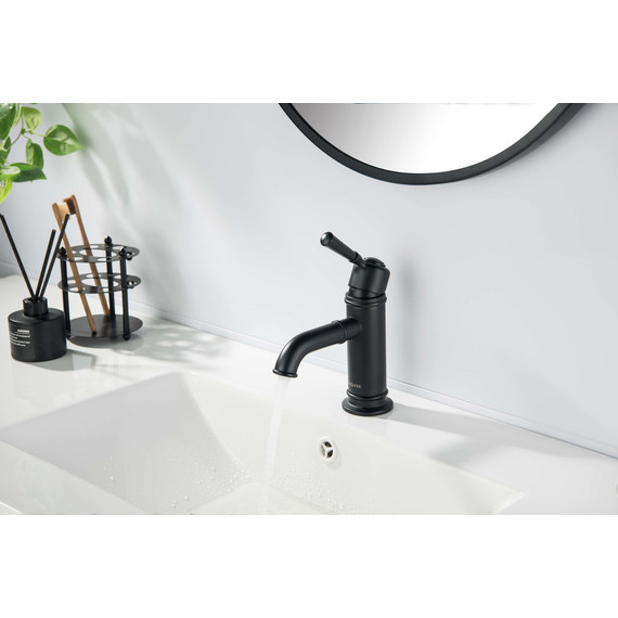 Смеситель для раковины Aquatek Классик AQ1510MB, чёрный матовый, Цвет производителя: чёрный матовый - фото, картинка 2 Смеситель для раковины Aquatek Классик AQ1510MB, чёрный матовый, Цвет производителя: чёрный матовый - фото 2