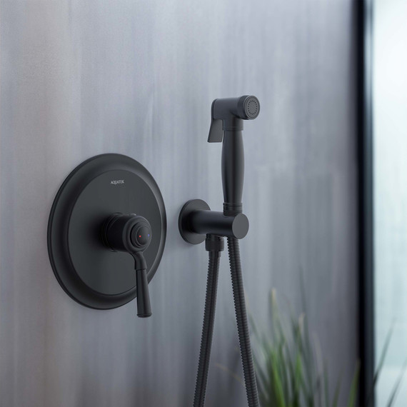 Набор для гигиенического душа Aquatek Классик AQ1519MB (со скрытой частью) чёрный матовый - фото 4