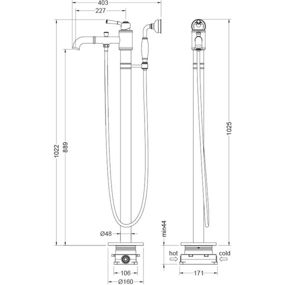 Смеситель для ванны Aquatek Классик AQ1545CR, Цвет производителя: хром - фото 8