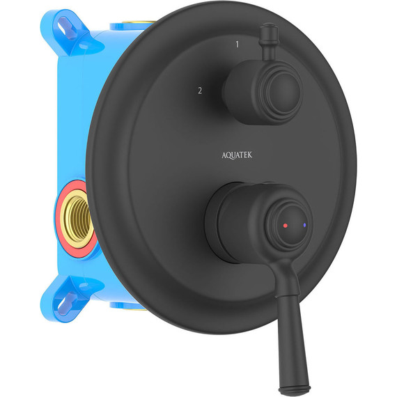 Смеситель для ванны Aquatek Классик AQ1546MB (со скрытой частью) чёрный матовый, Цвет производителя: чёрный матовый - фото 2