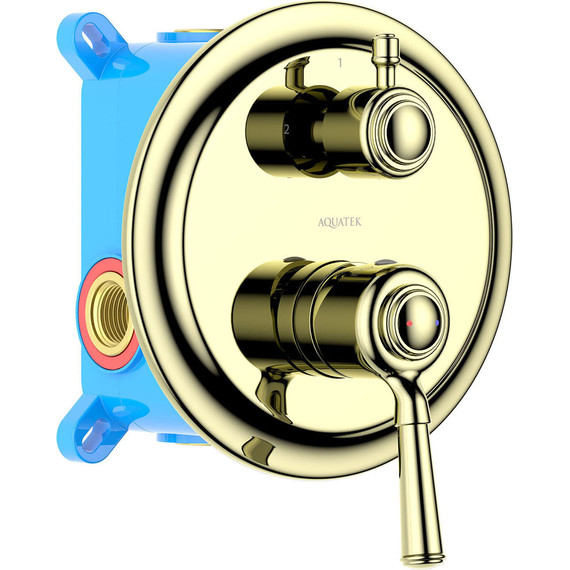 Смеситель для ванны Aquatek Классик AQ1546PG (со скрытой частью) золото, Цвет производителя: золото - фото 2