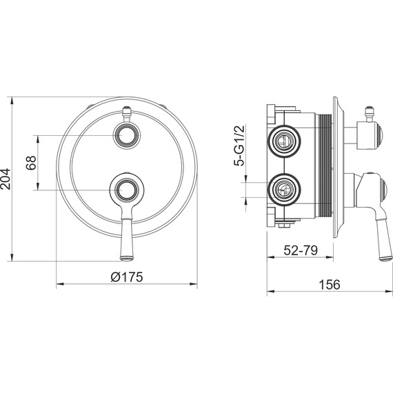 Смеситель для ванны Aquatek Классик AQ1547PG (со скрытой частью) золото, Цвет производителя: золото - фото 4