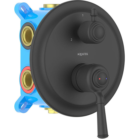 Смеситель для ванны Aquatek Классик AQ1547MB (со скрытой частью) чёрный матовый, Цвет производителя: чёрный матовый - фото 2