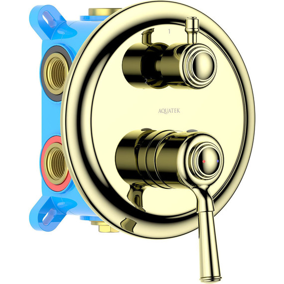 Смеситель для ванны Aquatek Классик AQ1547PG (со скрытой частью) золото, Цвет производителя: золото - фото 2