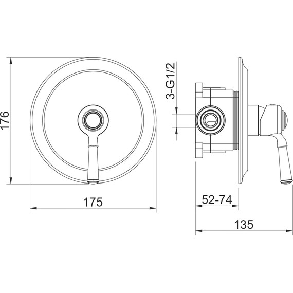 Смеситель для душа Aquatek Классик AQ1566CR (со скрытой частью), Цвет производителя: хром - фото 4