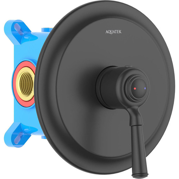 Смеситель для душа Aquatek Классик AQ1566MB (со скрытой частью) чёрный матовый, Цвет производителя: чёрный матовый - фото 2