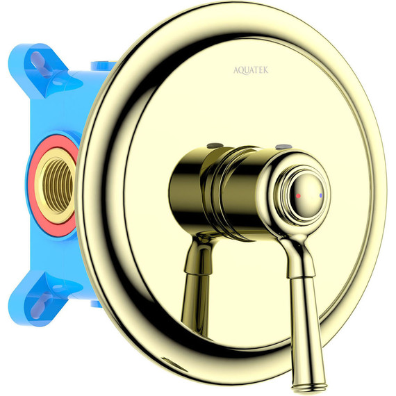 Смеситель для душа Aquatek Классик AQ1566PG (со скрытой частью) золото, Цвет производителя: золото - фото 2