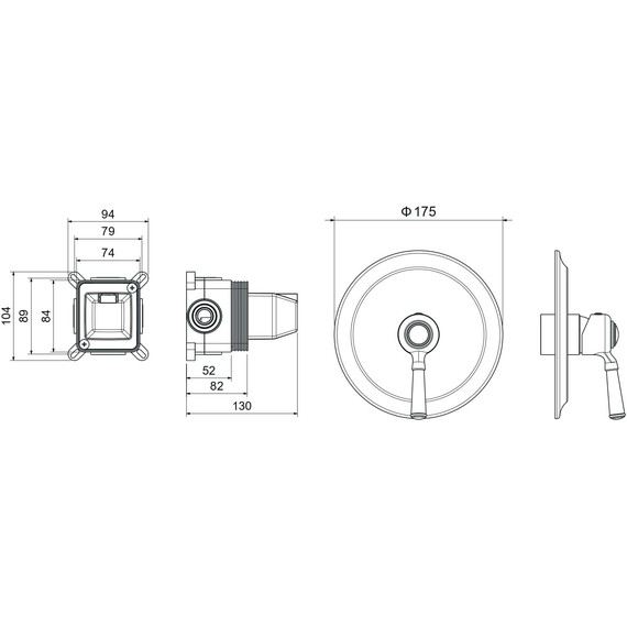 Смеситель для душа Aquatek Классик AQ1566MB (со скрытой частью) чёрный матовый, Цвет производителя: чёрный матовый - фото 3