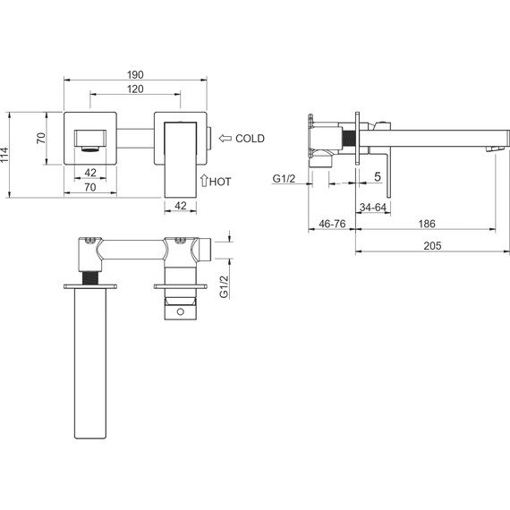 Смеситель для раковины настенный Aquatek Либра AQ1613CR, Цвет производителя: хром - фото 6