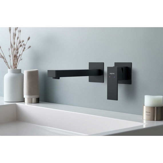 Смеситель для раковины настенный Aquatek Либра AQ1613MB, чёрный матовый, Цвет производителя: чёрный матовый - фото 2