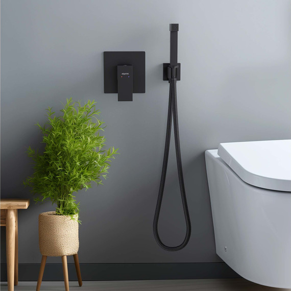 Набор для гигиенического душа Aquatek Либра AQ1619MB (со скрытой частью) чёрный матовый - фото 3