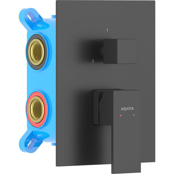 Смеситель для ванны Aquatek Либра AQ1647MB (со скрытой частью) чёрный матовый, Цвет производителя: чёрный матовый - фото 2