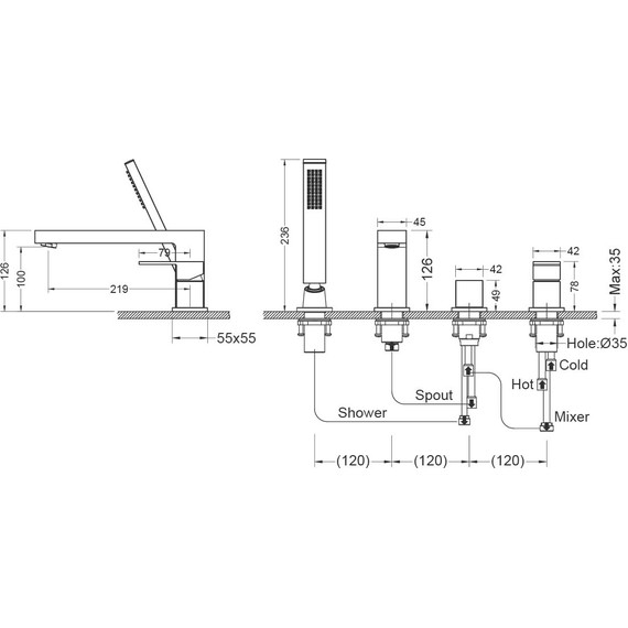 Смеситель для ванны Aquatek Либра AQ1648CR, Цвет производителя: хром - фото 6