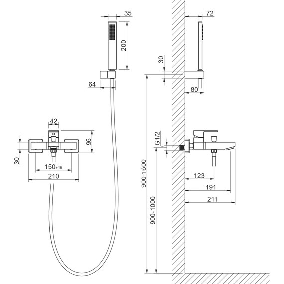 Смеситель для ванны Aquatek Либра AQ1649CR, Цвет производителя: хром - фото 6