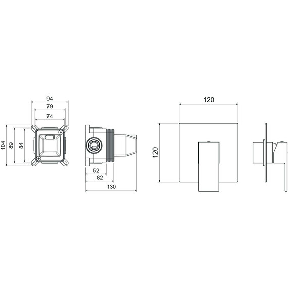 Смеситель для душа Aquatek Либра AQ1666MB (со скрытой частью) чёрный матовый, Цвет производителя: чёрный матовый - фото 3