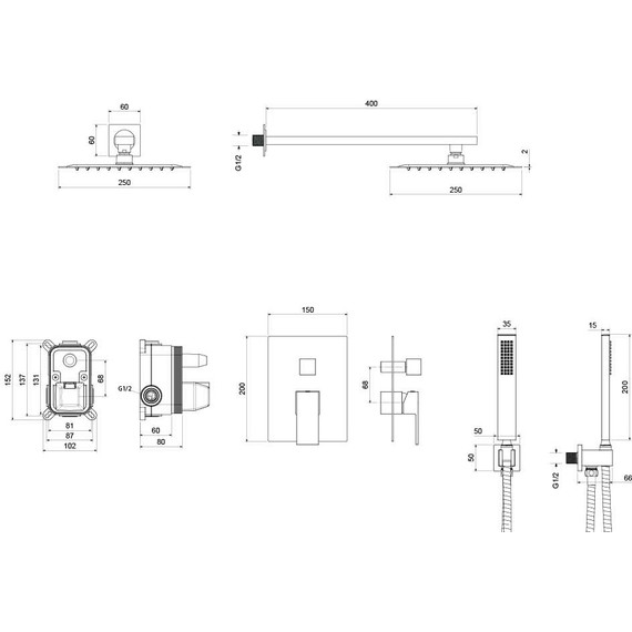 Душевая система для душа Aquatek Либра AQ1672CR (со скрытой частью), Цвет производителя: хром - фото 3