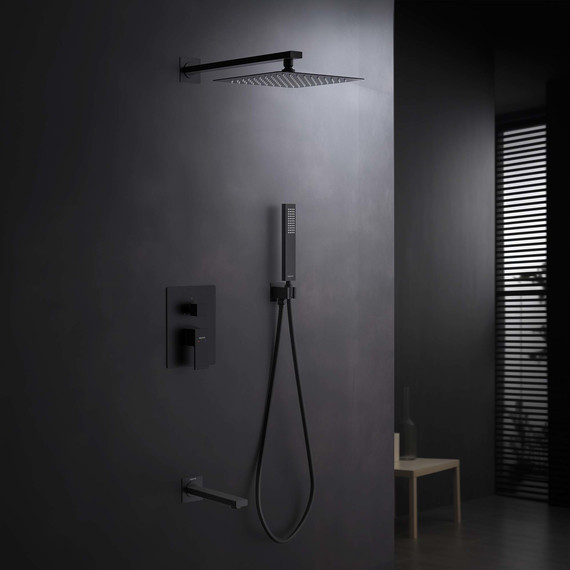 Душевая система для ванны Aquatek Либра AQ1673MB (со скрытой частью) чёрный матовый, Цвет производителя: чёрный матовый - фото 3