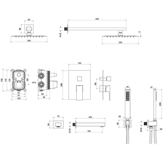 Душевая система для ванны Aquatek Либра AQ1673CR (со скрытой частью), Цвет производителя: хром - фото 5