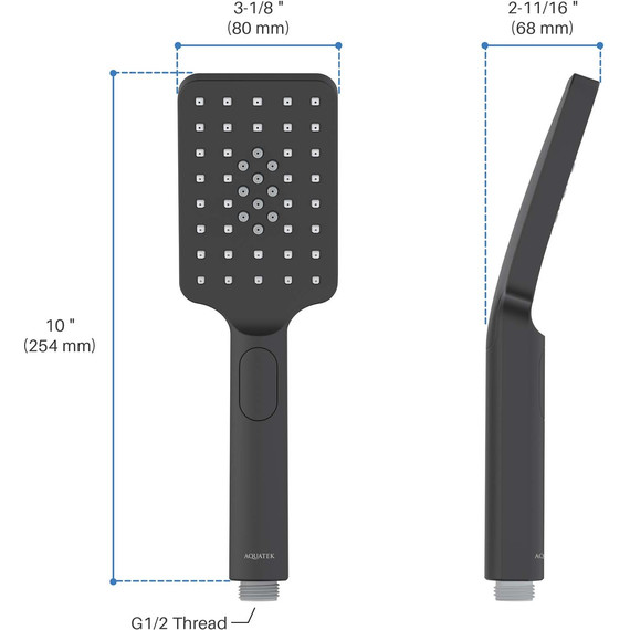 Ручной душ Aquatek Лира AQ2005MB, чёрный матовый - фото 2