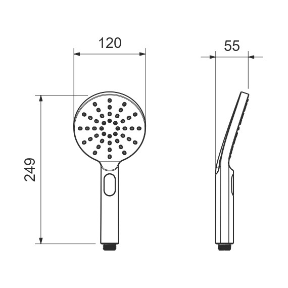 Ручной душ Aquatek Оберон AQ2006MB, чёрный матовый - фото 8