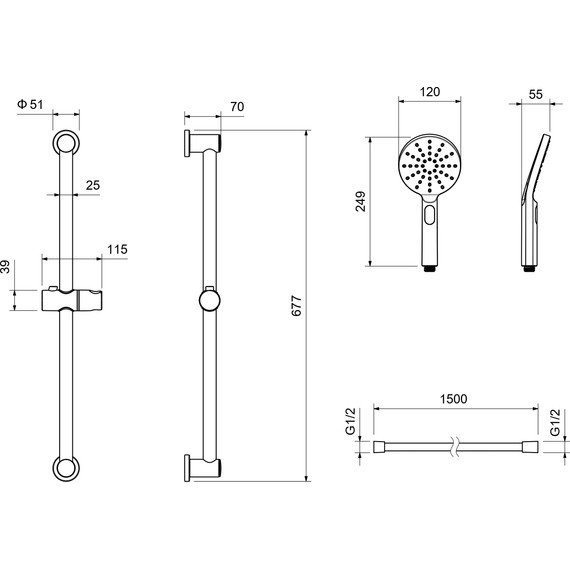 Душевой гарнитур Aquatek Оберон AQ2016CR - фото 9