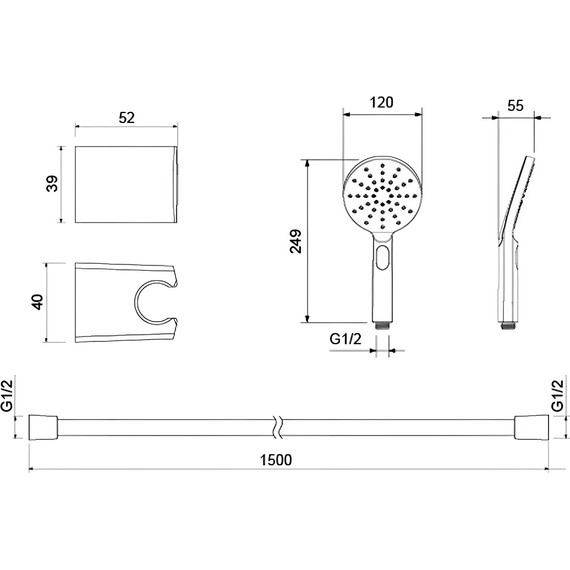 Душевой гарнитур Aquatek Оберон AQ2033CR - фото 5