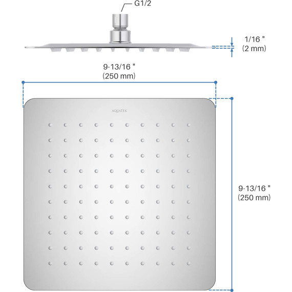 Верхний душ Aquatek 250x250 мм AQ2072CR - фото 8