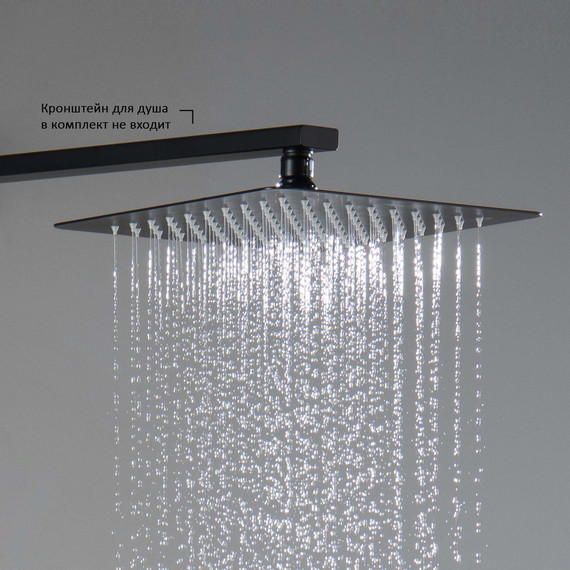 Верхний душ Aquatek 250x250 мм AQ2072MB, чёрный матовый - фото 6