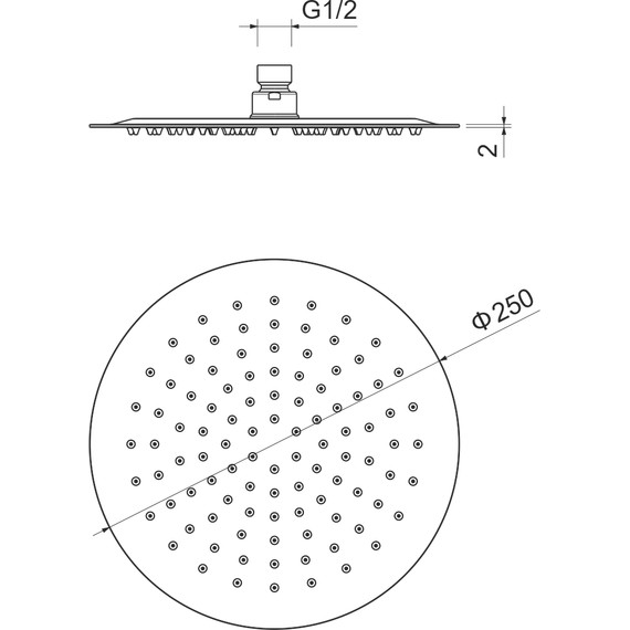 Верхний душ Aquatek 250x250 мм AQ2073MB, чёрный матовый - фото 9