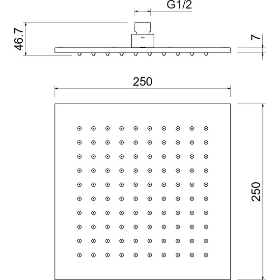 Верхний душ Aquatek 250x250 мм AQ2076CR - фото 7