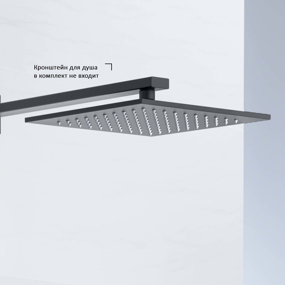 Верхний душ Aquatek 250x250 мм AQ2076MB, чёрный матовый - фото 4
