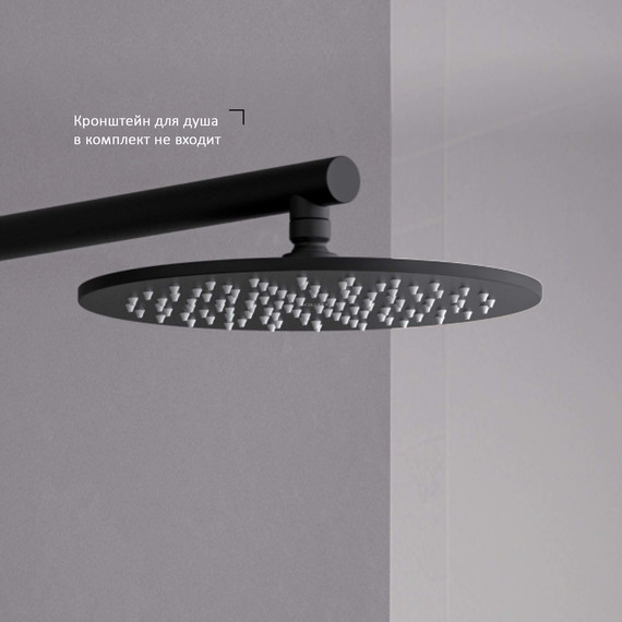 Верхний душ Aquatek 250x250 мм AQ2077MB, чёрный матовый - фото 3
