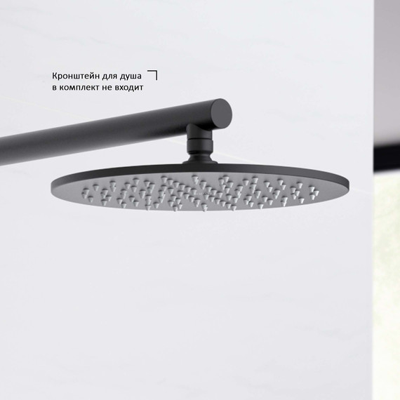 Верхний душ Aquatek 250x250 мм AQ2077MB, чёрный матовый - фото 4