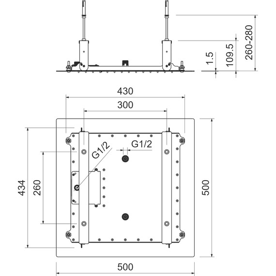 Верхний душ Aquatek 500x500 мм AQ2082CR - фото 4