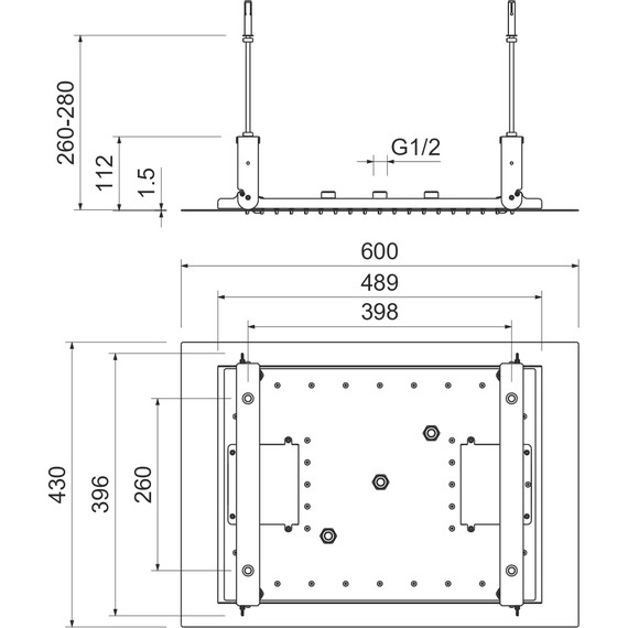 Верхний душ Aquatek 600x430 мм AQ2083CR - фото 4