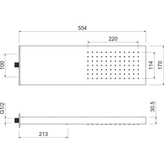 Верхний душ Aquatek 170x554 мм AQ2084CR - фото 4