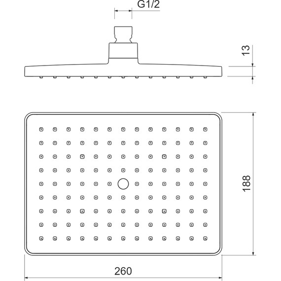 Верхний душ Aquatek 260x188 мм AQ2087CR - фото 7