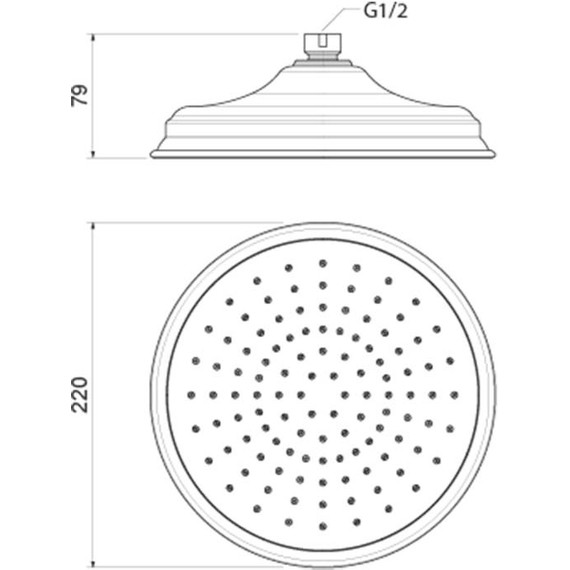 Верхний душ Aquatek Классик 220x220 мм AQ2088CR - фото 2