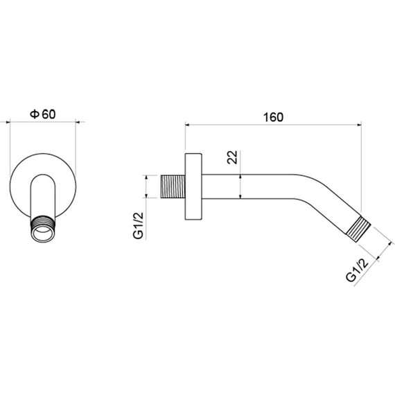 Кронштейн стеновой для верхнего душа Aquatek AQ2173CR - фото 3