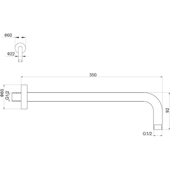 Кронштейн стеновой для верхнего душа Aquatek AQ2174CR - фото 3