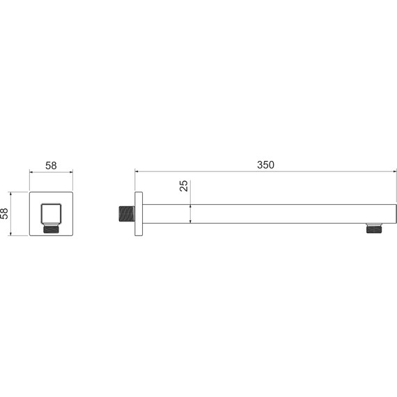 Кронштейн стеновой для верхнего душа Aquatek AQ2175MB, чёрный матовый - фото 4