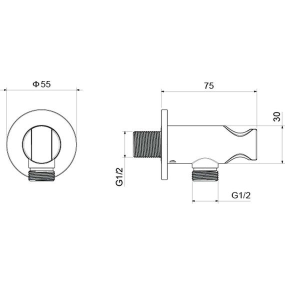 Шланговое подсоединение Aquatek AQ2460MB, чёрный матовый - фото 3