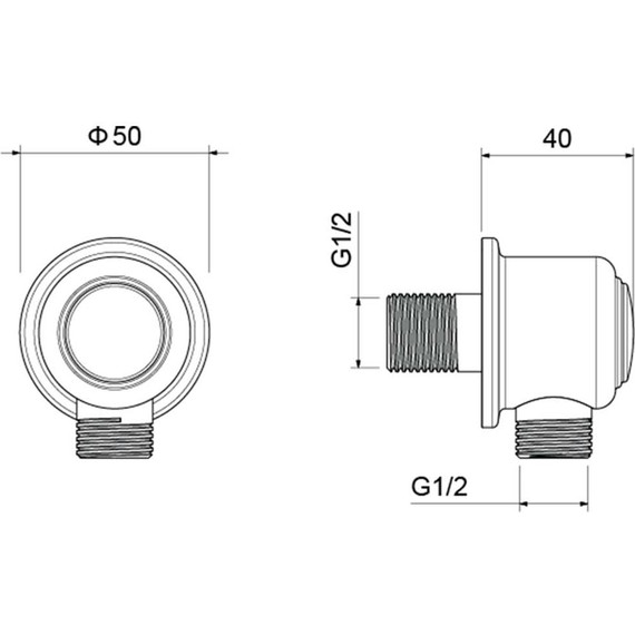 Шланговое подсоединение Aquatek Классик AQ2461MB, чёрный матовый - фото 3