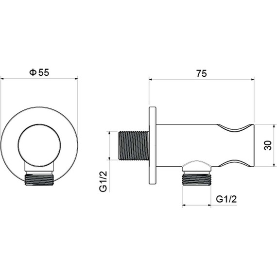 Шланговое подсоединение Aquatek AQ2464MB, чёрный матовый - фото 3